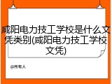 咸阳电力技工学校是什么文凭类别(咸阳电力技工学校文凭)