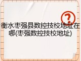 衡水枣强县数控技校地址在哪(枣强数控技校地址)