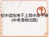 初中读完考不上高中改干嘛(中考落榜出路)