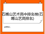 石嘴山艺术高中排名榜(石嘴山艺高排名)