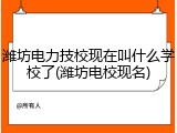 潍坊电力技校现在叫什么学校了(潍坊电校现名)