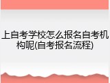 上自考学校怎么报名自考机构呢(自考报名流程)