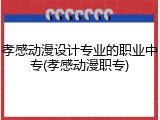 孝感动漫设计专业的职业中专(孝感动漫职专)