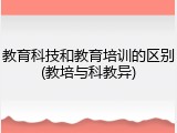 教育科技和教育培训的区别(教培与科教异)