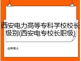 西安电力高等专科学校校长级别(西安电专校长职级)