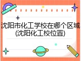 沈阳市化工学校在哪个区域(沈阳化工校位置)