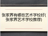 张家界有哪些艺术学校好(张家界艺术学校推荐)