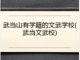 武当山有学籍的文武学校(武当文武校)