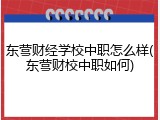 东营财经学校中职怎么样(东营财校中职如何)