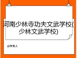 河南少林寺功夫文武学校(少林文武学校)