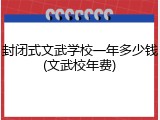 封闭式文武学校一年多少钱(文武校年费)