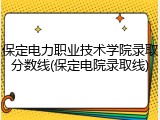 保定电力职业技术学院录取分数线(保定电院录取线)