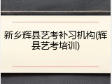 新乡辉县艺考补习机构(辉县艺考培训)