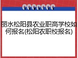 丽水松阳县农业职高学校如何报名(松阳农职校报名)
