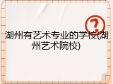湖州有艺术专业的学校(湖州艺术院校)