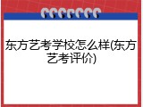 东方艺考学校怎么样(东方艺考评价)