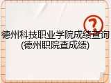 德州科技职业学院成绩查询(德州职院查成绩)