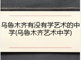 乌鲁木齐有没有学艺术的中学(乌鲁木齐艺术中学)