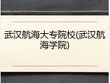 武汉航海大专院校(武汉航海学院)