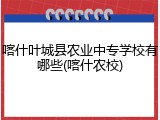 喀什叶城县农业中专学校有哪些(喀什农校)