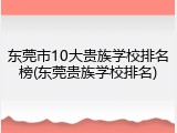 东莞市10大贵族学校排名榜(东莞贵族学校排名)
