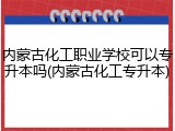内蒙古化工职业学校可以专升本吗(内蒙古化工专升本)