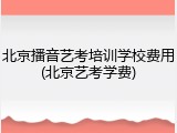 北京播音艺考培训学校费用(北京艺考学费)