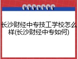 长沙财经中专技工学校怎么样(长沙财经中专如何)