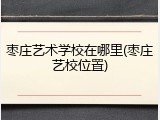 枣庄艺术学校在哪里(枣庄艺校位置)