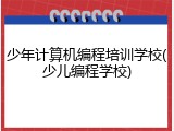 少年计算机编程培训学校(少儿编程学校)