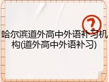 哈尔滨道外高中外语补习机构(道外高中外语补习)