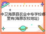 中卫海原县农业中专学校哪里有(海原农校地址)
