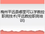 梅州平远县哪里可以学数控职高技术(平远数控职高培训)