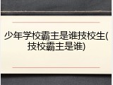 少年学校霸主是谁技校生(技校霸主是谁)