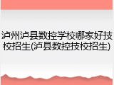 泸州泸县数控学校哪家好技校招生(泸县数控技校招生)
