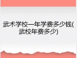 武术学校一年学费多少钱(武校年费多少)