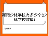 河南少林学校有多少个(少林学校数量)