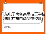 广东电子商务高级技工学校地址(广东电商高技校址)