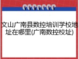文山广南县数控培训学校地址在哪里(广南数控校址)