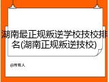 湖南最正规叛逆学校技校排名(湖南正规叛逆技校)