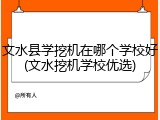 文水县学挖机在哪个学校好(文水挖机学校优选)