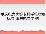 重庆电力高等专科学校收费标准(重庆电专学费)