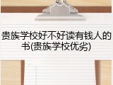 贵族学校好不好读有钱人的书(贵族学校优劣)