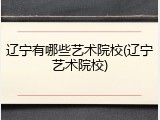 辽宁有哪些艺术院校(辽宁艺术院校)