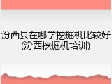 汾西县在哪学挖掘机比较好(汾西挖掘机培训)