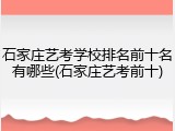 石家庄艺考学校排名前十名有哪些(石家庄艺考前十)