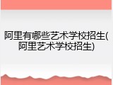 阿里有哪些艺术学校招生(阿里艺术学校招生)