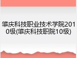 肇庆科技职业技术学院2010级(肇庆科技职院10级)