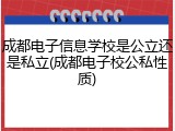 成都电子信息学校是公立还是私立(成都电子校公私性质)