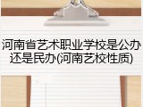 河南省艺术职业学校是公办还是民办(河南艺校性质)
